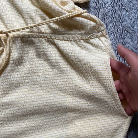 Yellow Striped Knit Dolman Sleeve Casual Modest Summer Midi Dress with belt - Picture 5 of 8